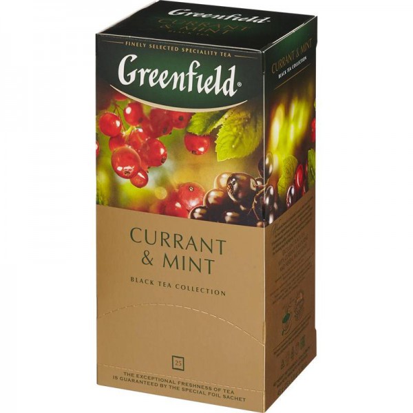 Greenfield Currant and Mint черный 25 пакетиков