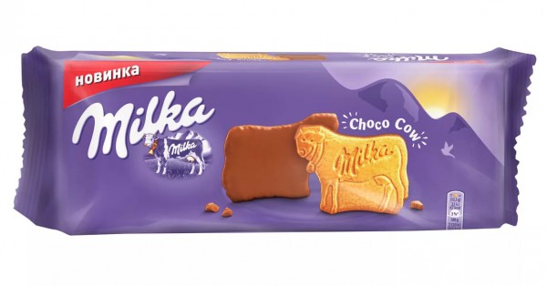 Печенье Милка (Milka) 200г покрытое молочным шоколадом