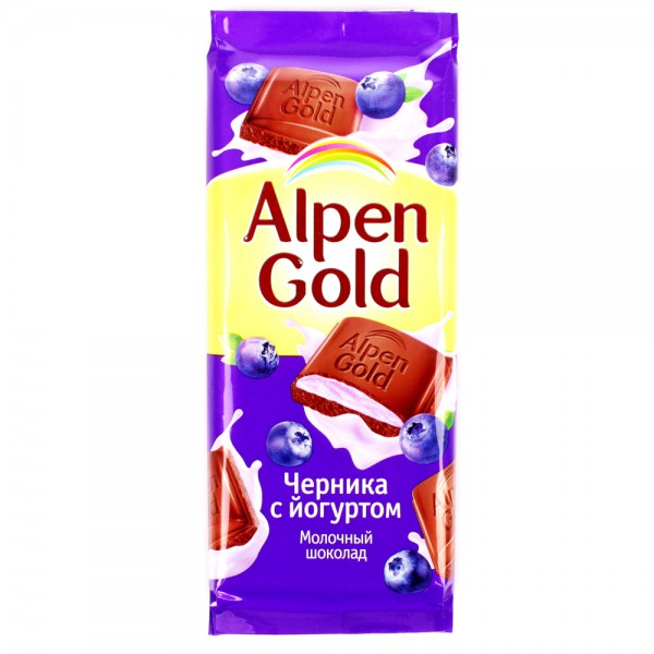 Шоколад Альпен Гольд (Alpen Gold) 85г Черника Йогурт