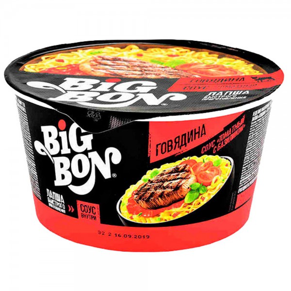 Лапша Биг Бон 85г говядина + томат
